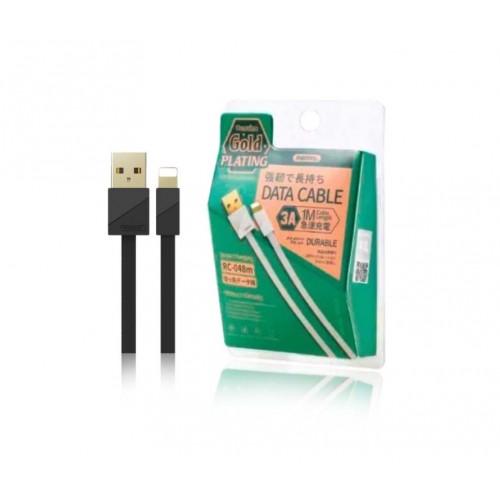USB Kaabel Remax "Quick Charge 3A" RC-048i Must "Lightning" 100cm