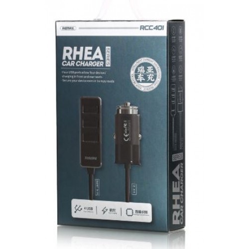 Autolaadija Remax "Rhea" RCC401 Must (3.1A Smart / Fast Charging / 4-USB)