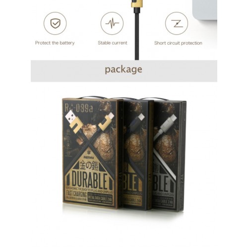 USB Kaabel Remax "Durable Metal" RC-089a Must "Type-C" 100cm