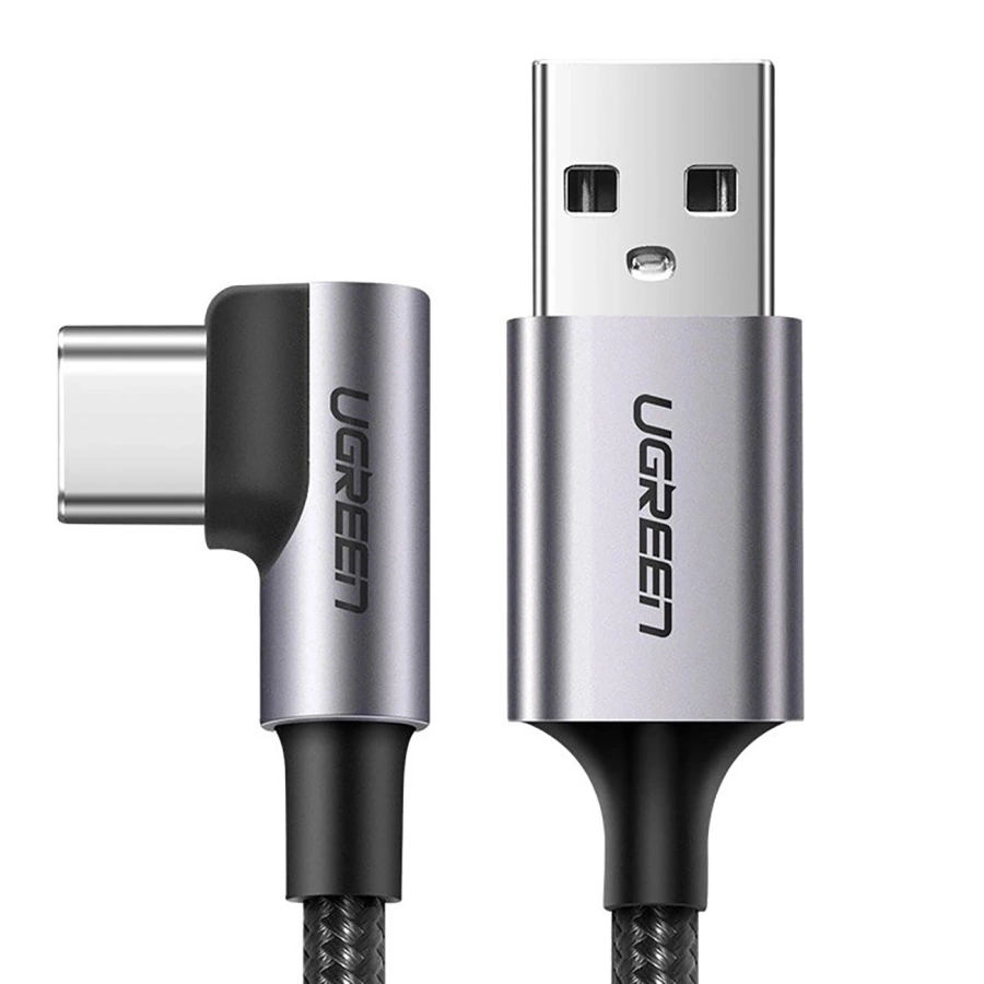 Ugreen US284 70255 USB-A (straight) / USB-C (angled) 3A kaabel jaoks 3m - hall