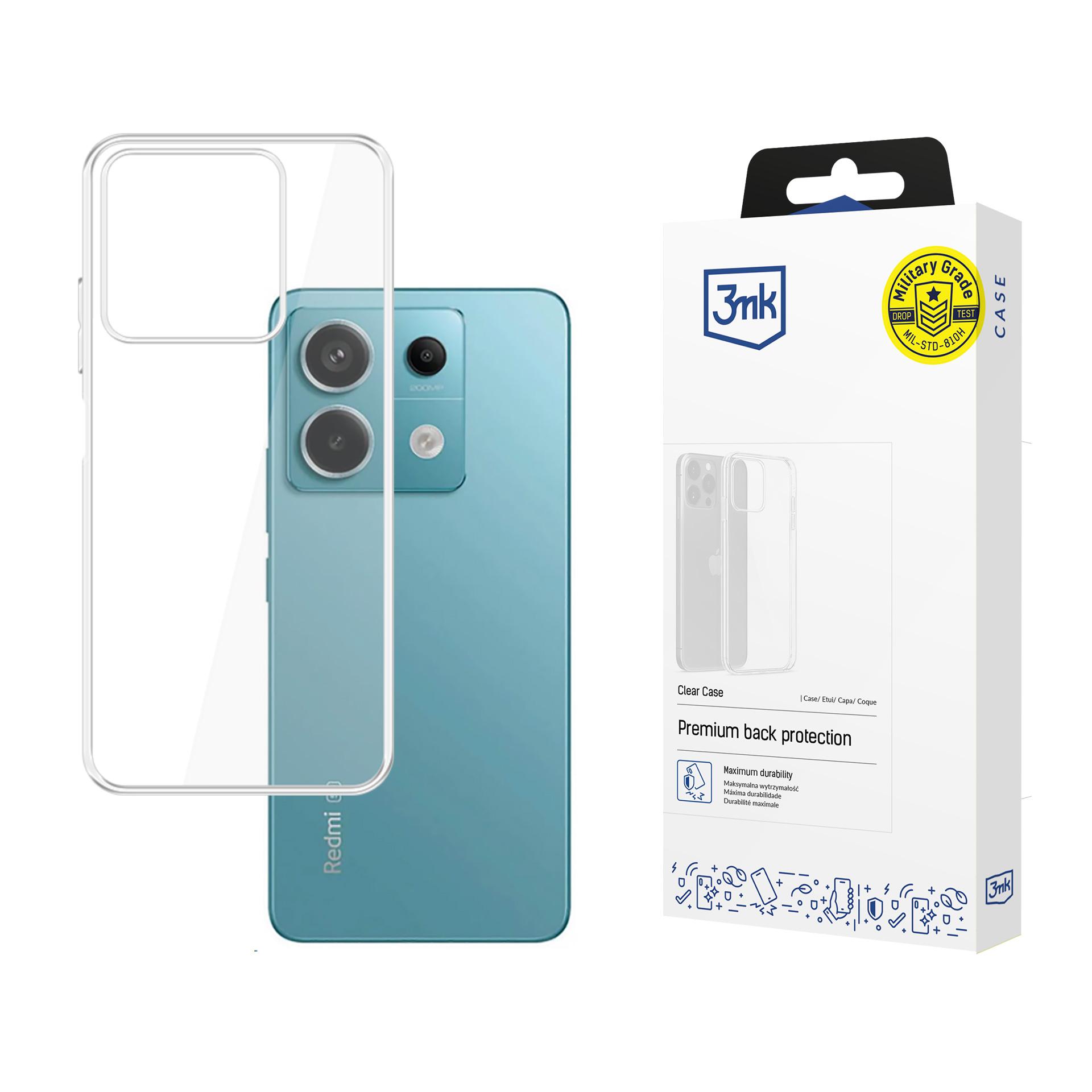 3mk Clear ümbris Xiaomi Redmi Note 13 5G jaoks, läbipaistev
