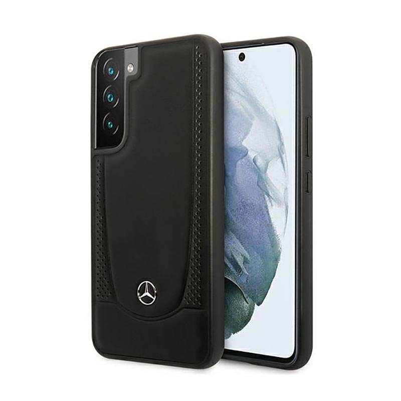 Mercedes nahast Urban Line ümbris Samsung Galaxy S22+ jaoks - must