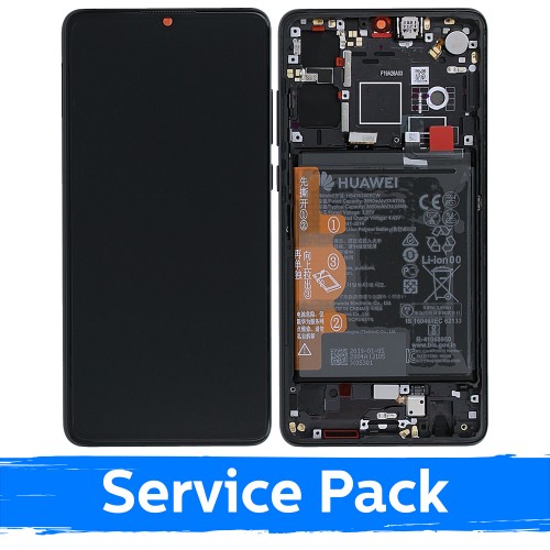 LCD Ekraan Ühildub Huawei P30 Koos Frame / Must / (Service Pack)
