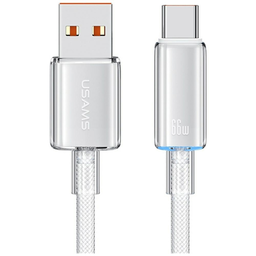USAMS kaabel Cloud Series US-SJ658 6A USB-A USB-C 1,2m valge