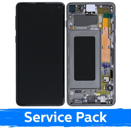 LCD Ekraan Ühildub Samsung G973 S10 Koos Frame / Prism Must / (Service Pack)