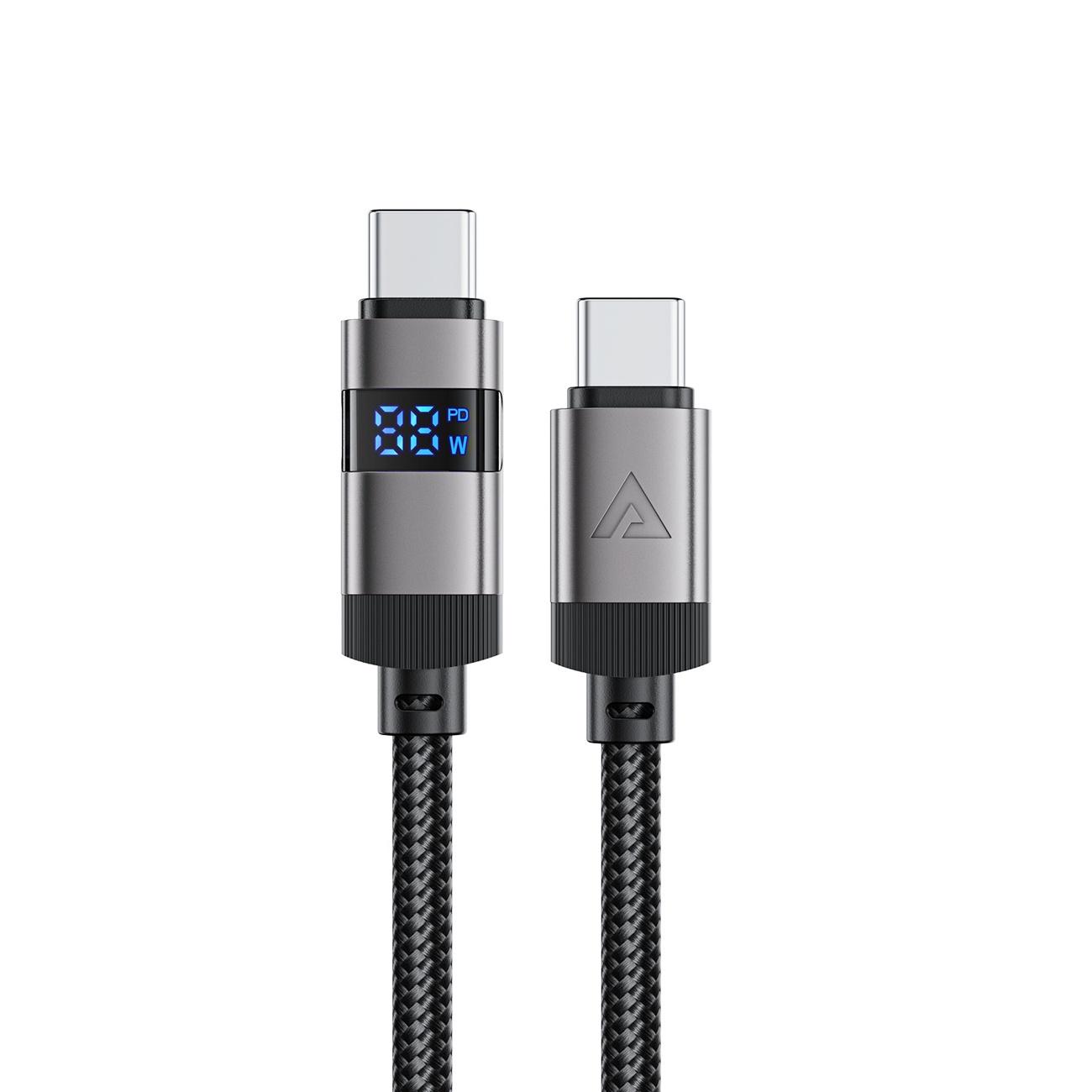 Acefast C15-03 USB-C - USB-C kaabel ekraaniga 480Mb/s 60W 1.2m - must