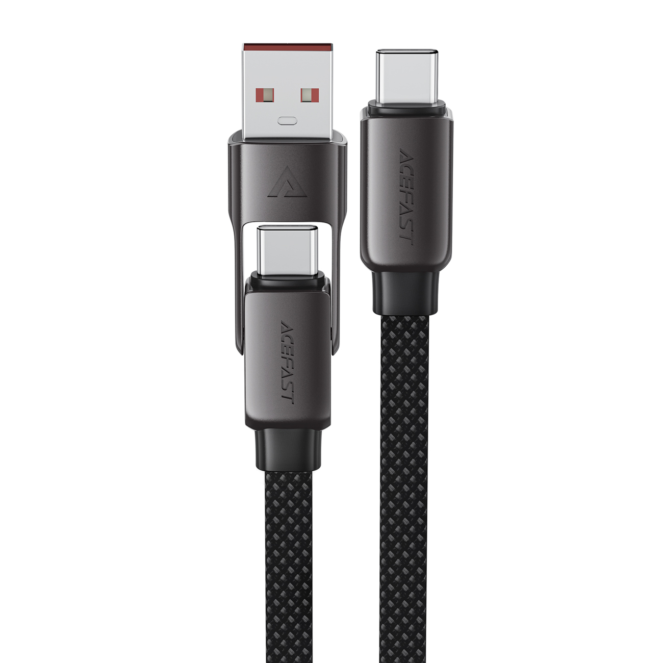 Acefast C13-05 USB-C - USB-A / USB-C kaabel 480Mb/s 3A 0.2m - must
