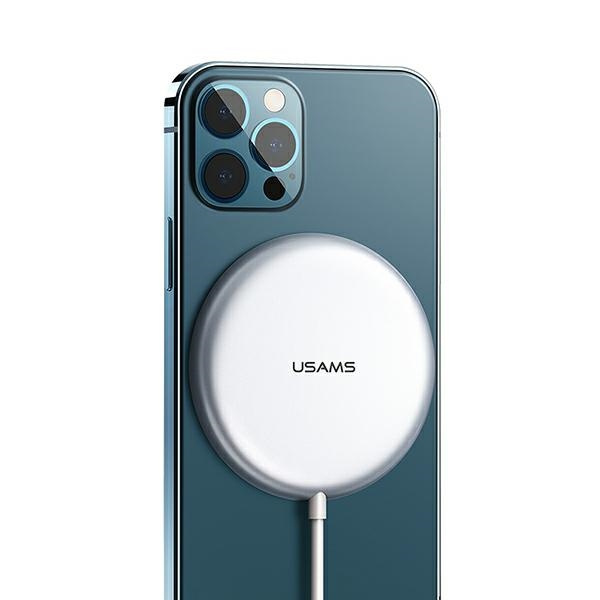 USAMS Juhtmevaba laadija US-CD160 magneticW2 15W alumiiniumist iPhone 12 series hõbedane CD160DZ01