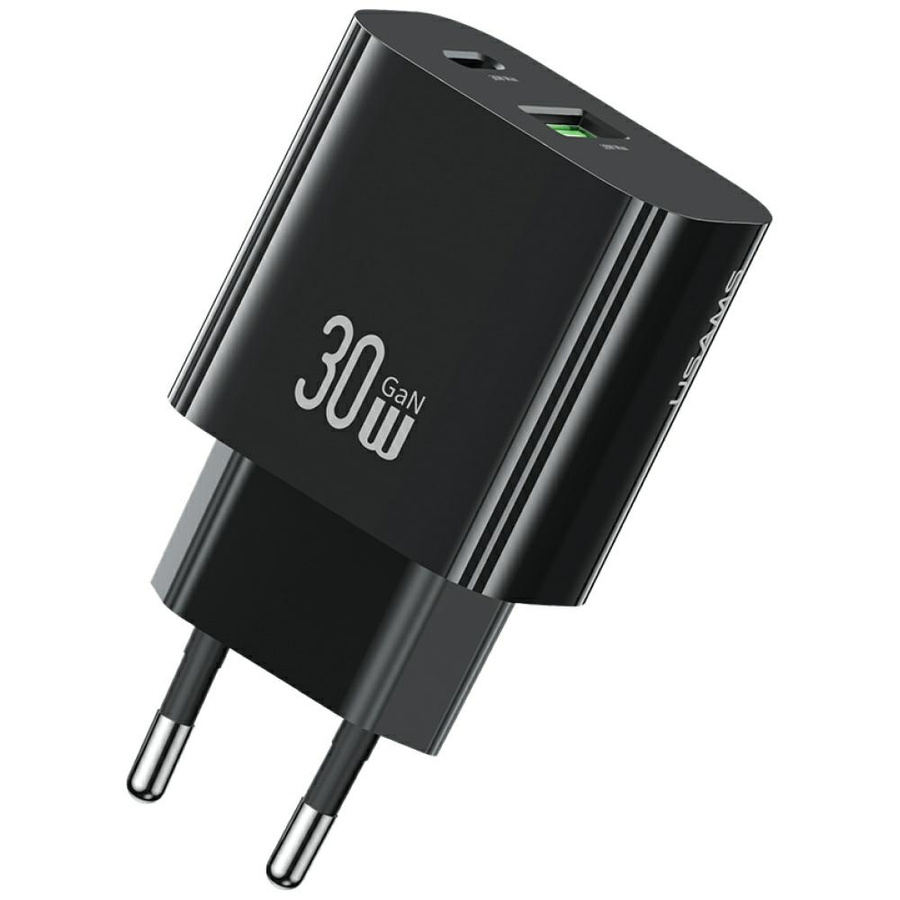 Võrgulaadija USAMS CC316 T65 30W 1xUSB-C 1xUSB-A Fast Charging must