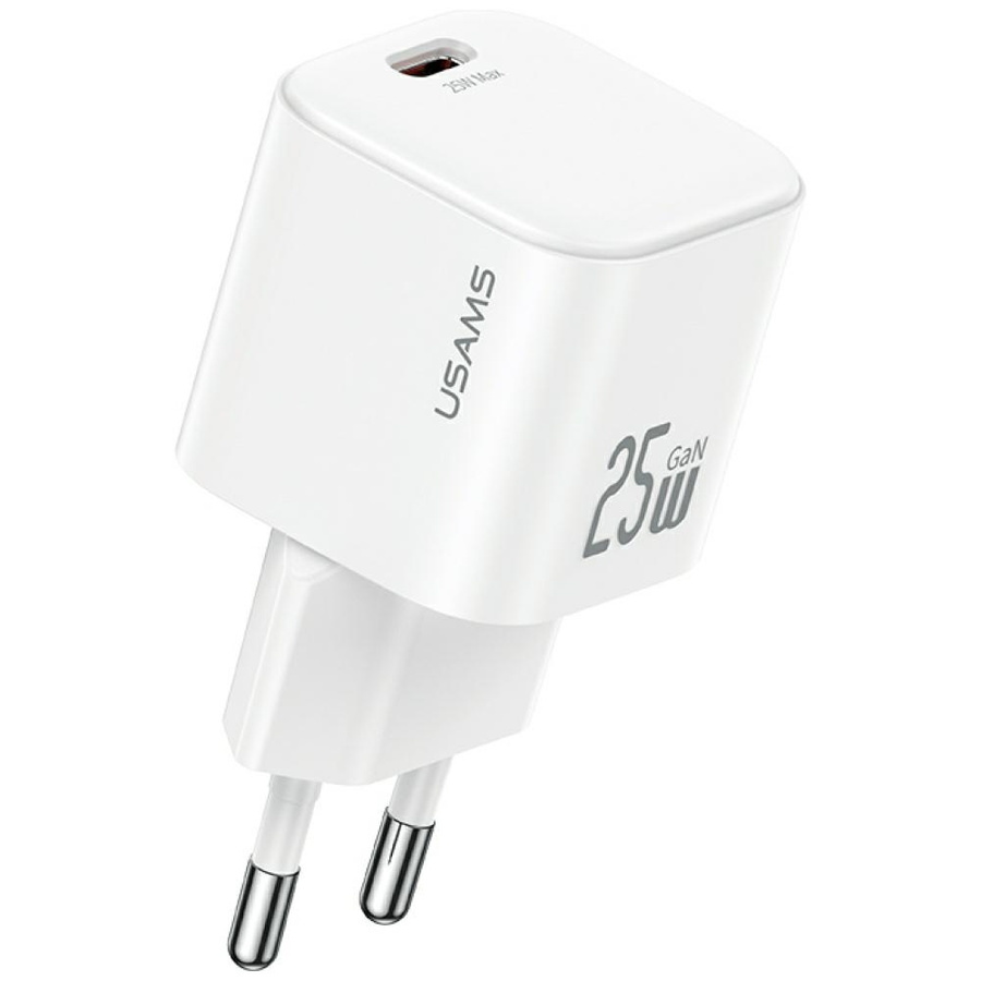 Võrgulaadija USAMS JC Series CC289 25W GaN Mini Fast Charger USB-C valge