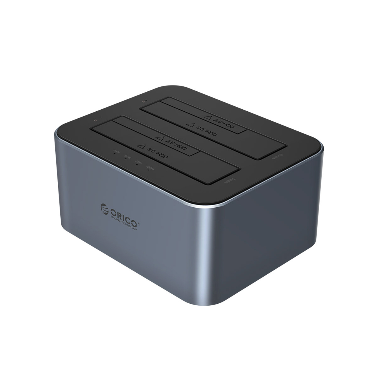 Orico 6626C3-C-V1 kahe ketta dokk kloonimisfunktsiooniga 2.5"/3.5" SATA HDD/SSD hall