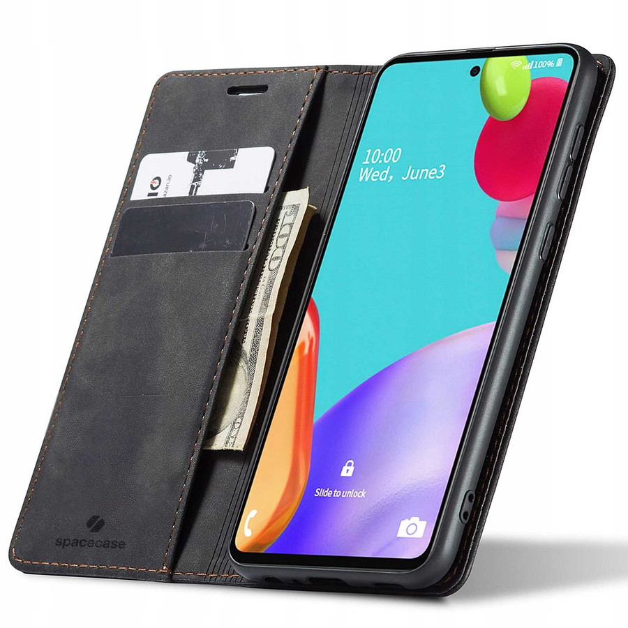 Spacecase rahakoti ümbris Galaxy A52 5G must