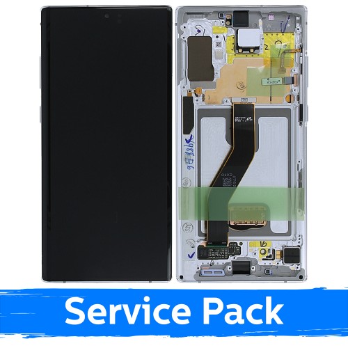 LCD Ekraan Ühildub Samsung N975 Note 10 Plus Koos Frame / Aura Valge / (Service Pack)