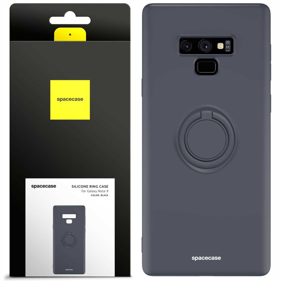 Spacecase Silikoonist ümbris rõngaga Galaxy Note 9 must
