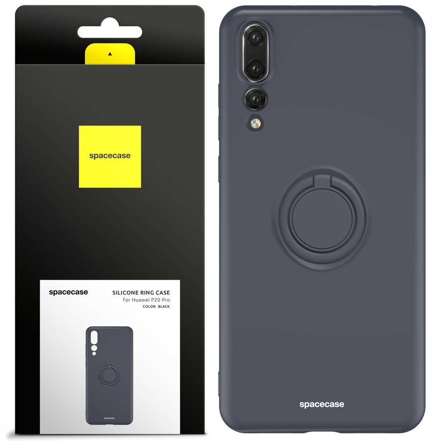 Spacecase Silikoonist ümbris rõngaga Huawei P20 Pro must