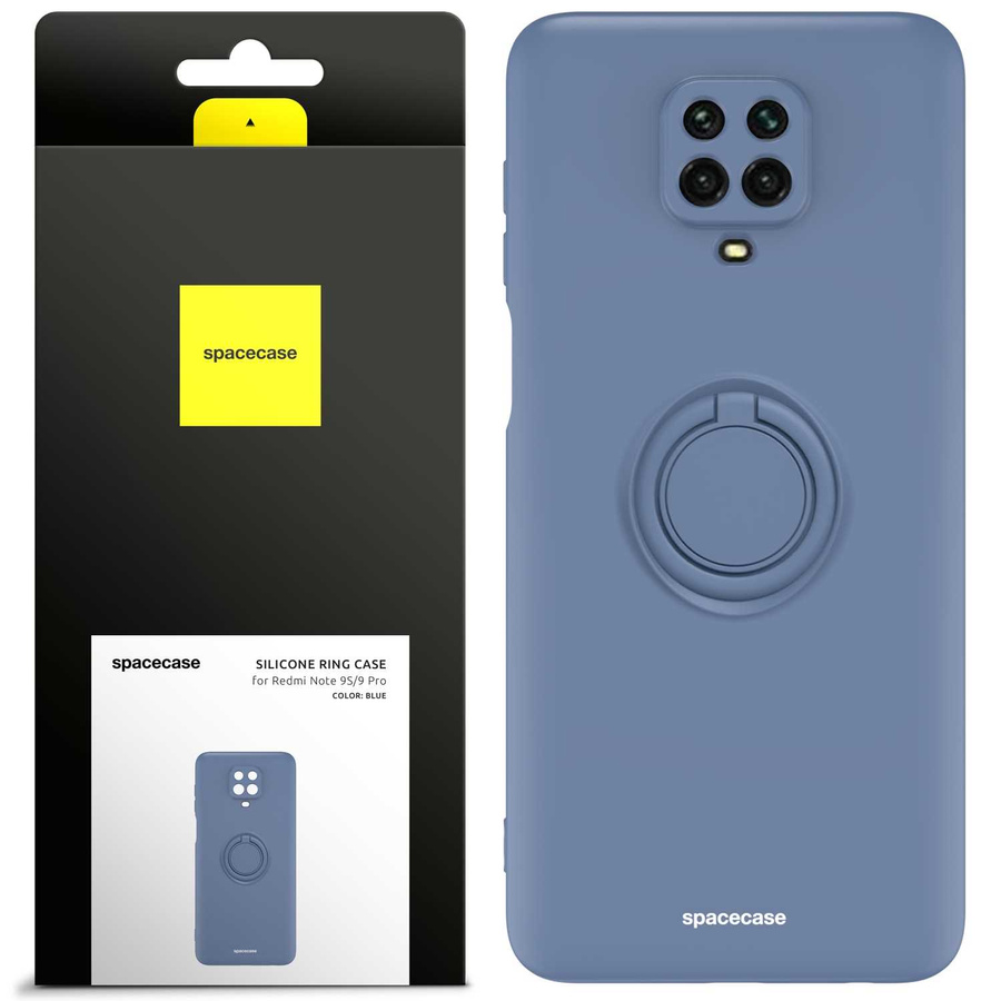 Spacecase Silikoonist ümbris rõngaga Redmi Note 9S/9 Pro sinine