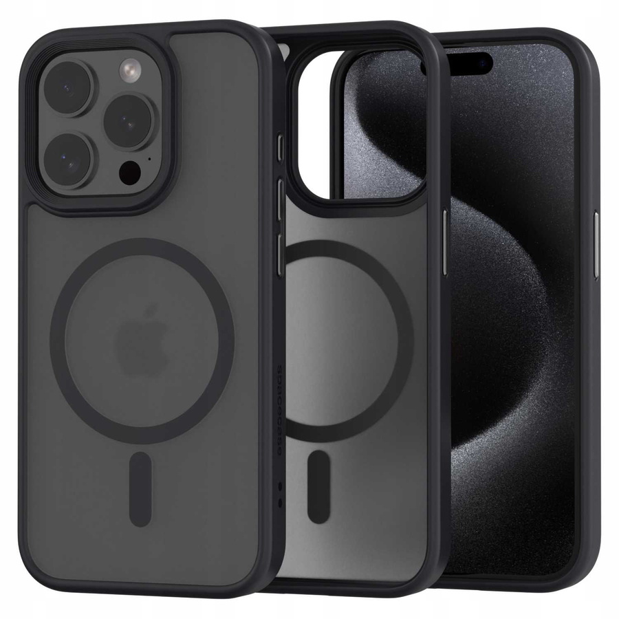 Spacecase Hübriidne magnetiline ümbris iPhone 15 Pro must