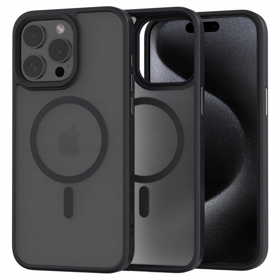 Spacecase Hübriidne magnetiline ümbris iPhone 15 Pro Max must