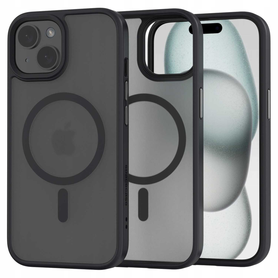 Spacecase Hübriidne magnetiline ümbris iPhone 15 Plus must