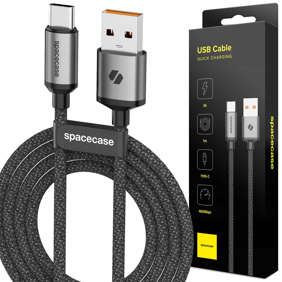 Spacecase Kaabel USB-C Cable 1M 3A CL03
