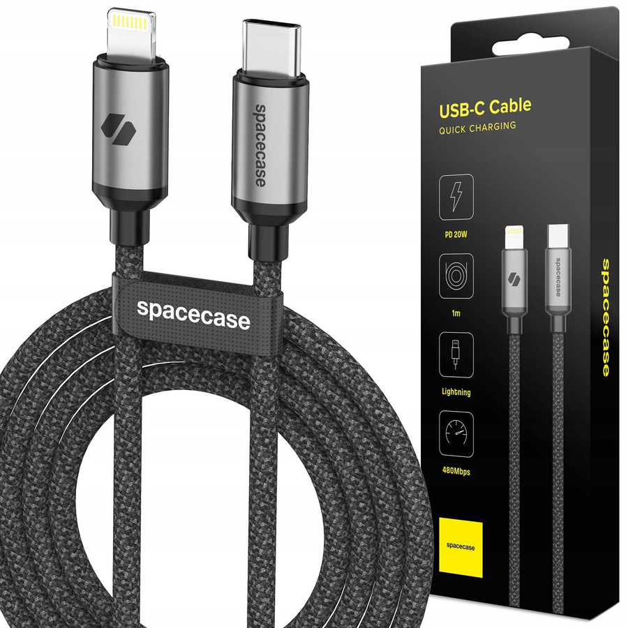 Spacecase Kaabel USB-C to Lightning Cable 1M 20W CL05