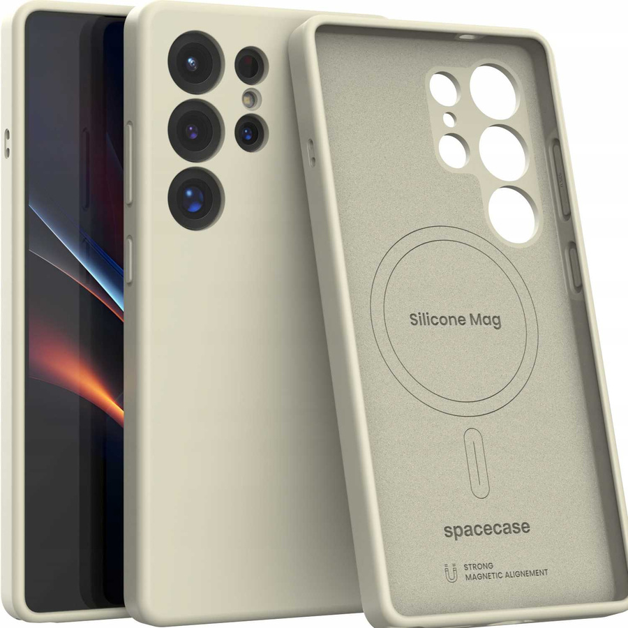 Spacecase Silikoonist Mag ümbris Galaxy S25 Ultra beež