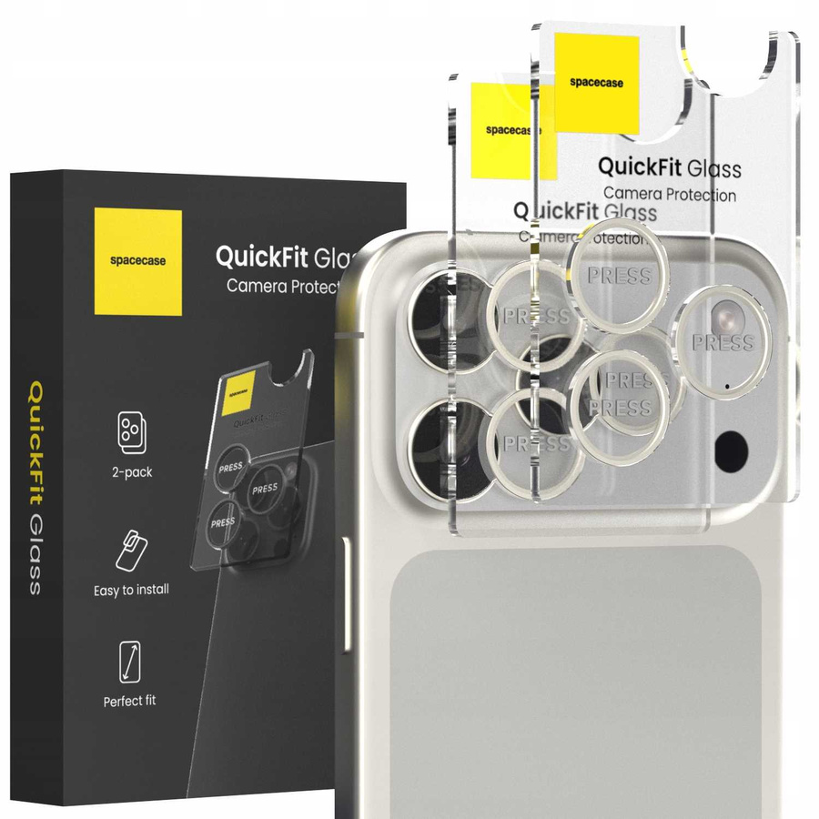 Spacecase Kaamera klaas Quickfit Camera iPhone 17 Pro / 17 Pro Max hõbedane