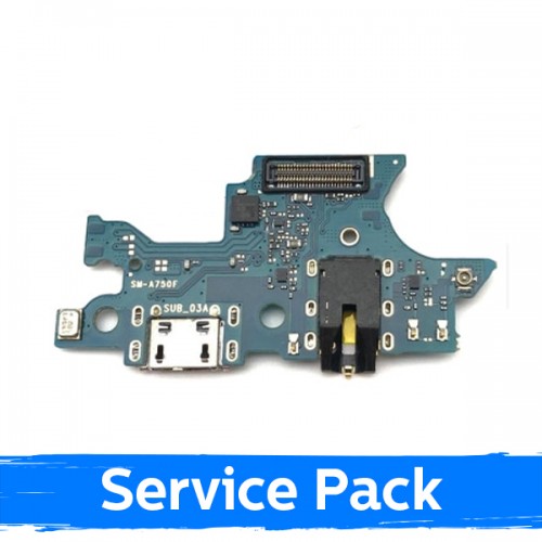 Charging Port Ühildub Samsung A750 2018 A7 Koos Flex / Plata 100% Original (Service Pack)