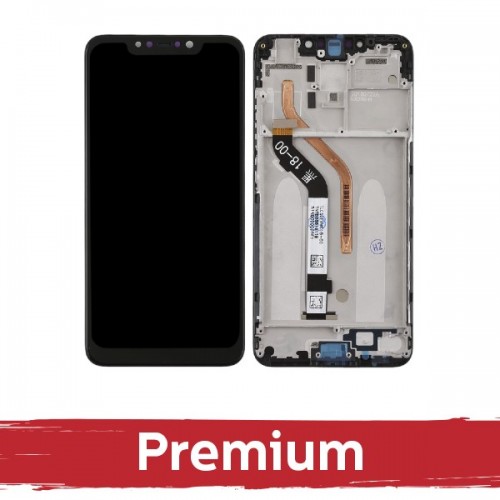 LCD Ekraan Ühildub Xiaomi Pocophone F1 Must koos Frame OEM