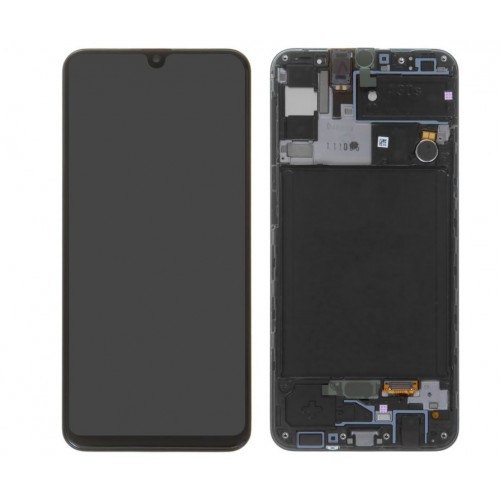 LCD Ekraan Ühildub Samsung A307 A30s Must koos Frame HQ