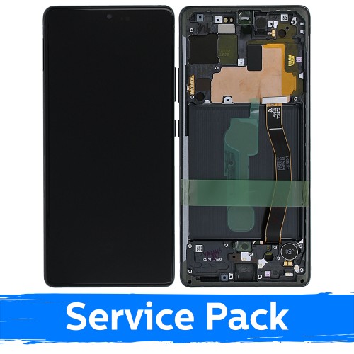 LCD Ekraan Ühildub Samsung G770 S10 Lite Koos Frame / Prism Must / (Service Pack)