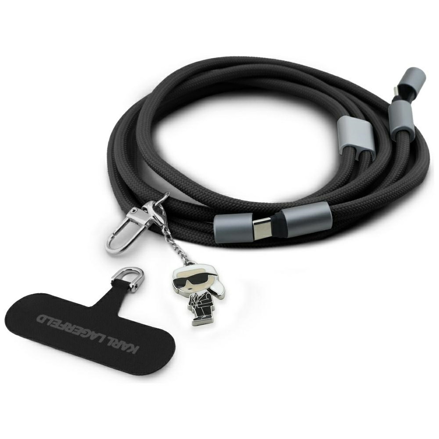 Universaalne rihmaga kaabel Karl Lagerfeld CBDY Ikonik Charm USB-C/USB-C must