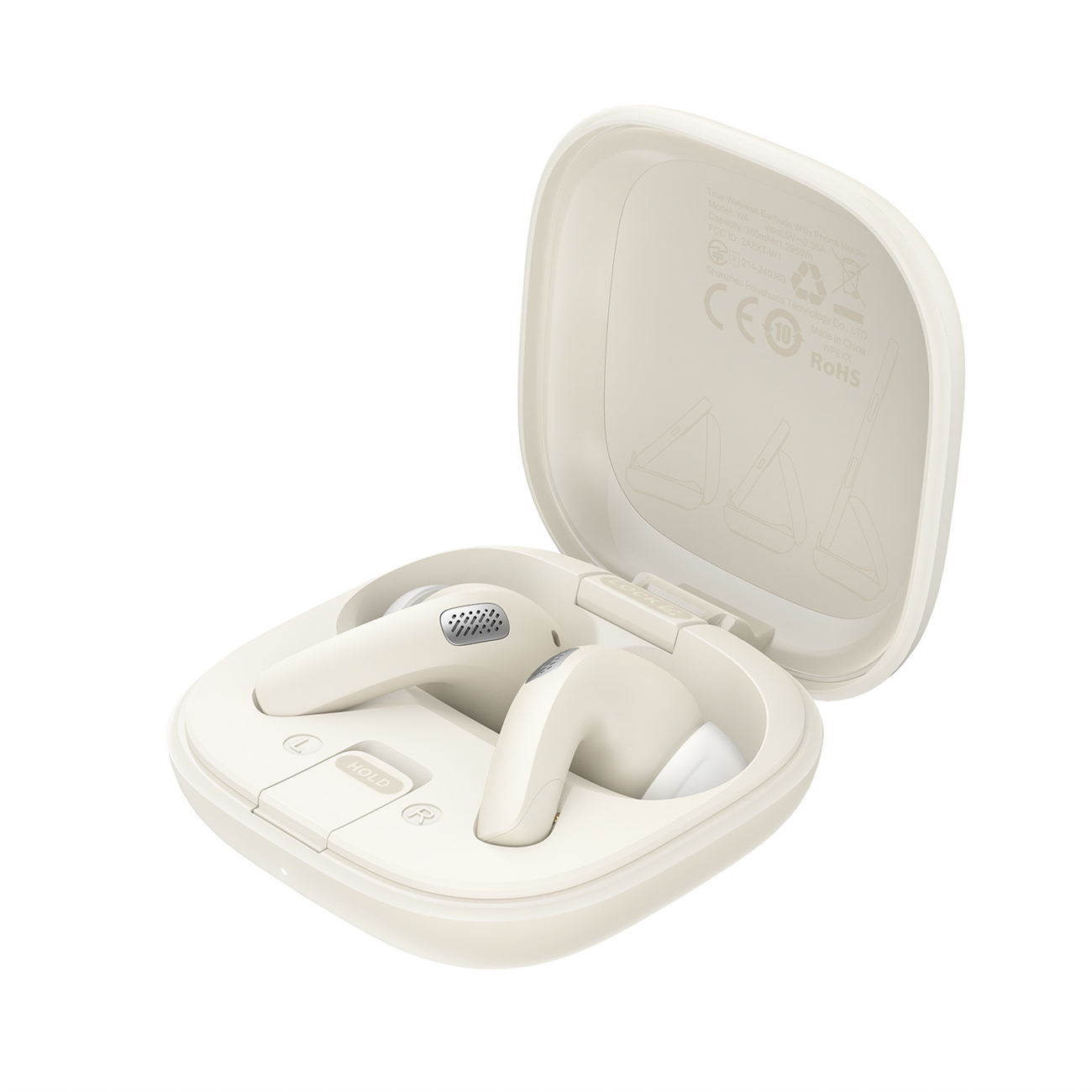 Acefast W4 TWS juhtmevabad kõrvasisesed kõrvaklapid telefoni alusega - valge