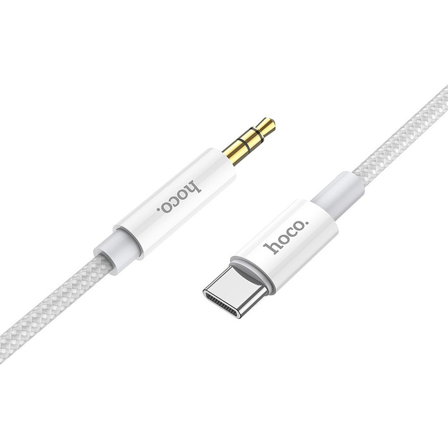Kaabel AUX Jack 3,5 mm USB C Hoco 1 m UPA19 hõbedane