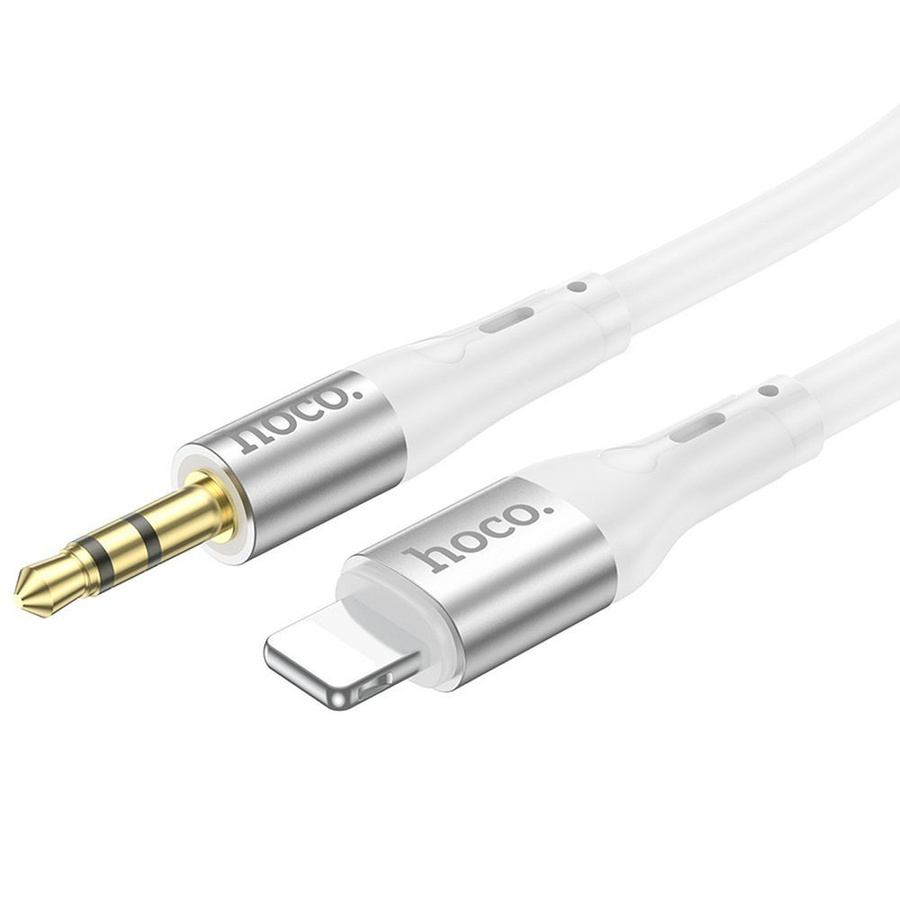 AUX kaabel Jack 3,5 mm Lightning Hoco 1 m UPA22 valge