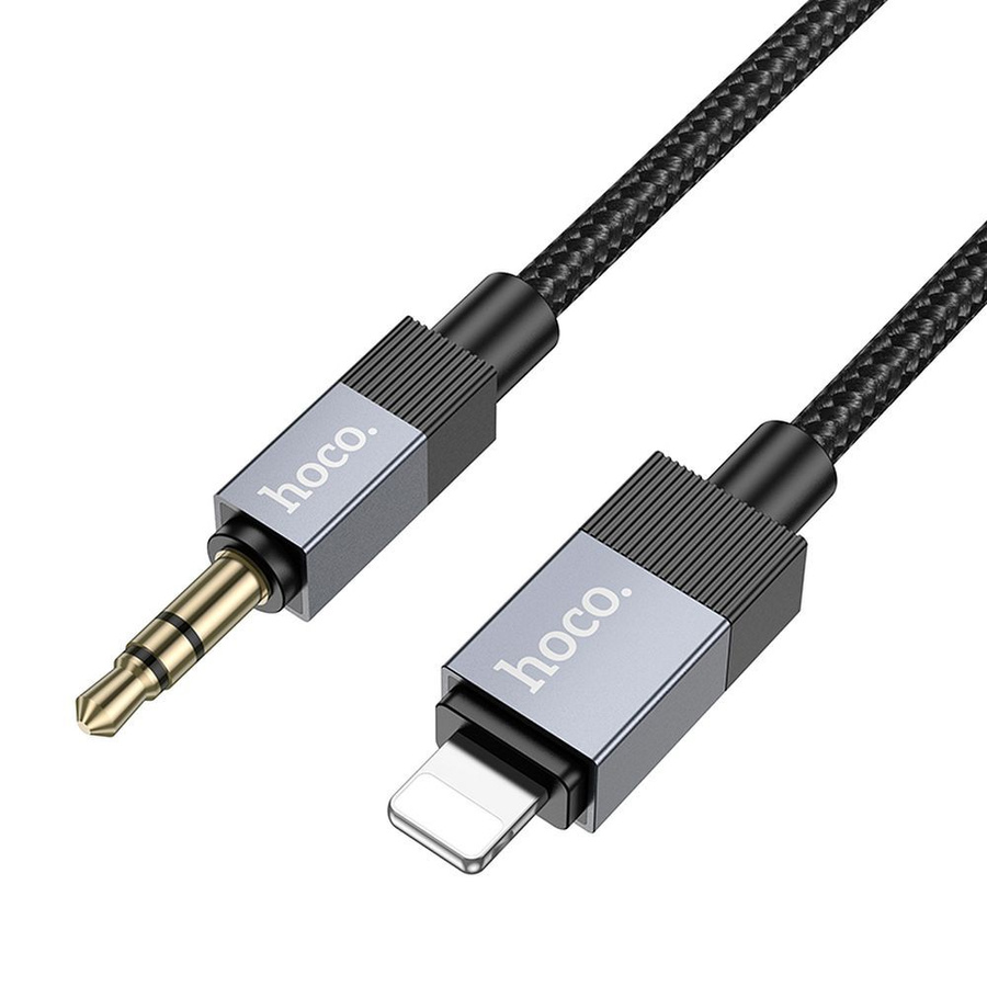 AUX kaabel Jack 3,5 mm (isane) - Lightning (isane) Hoco 1 m UPA32A must