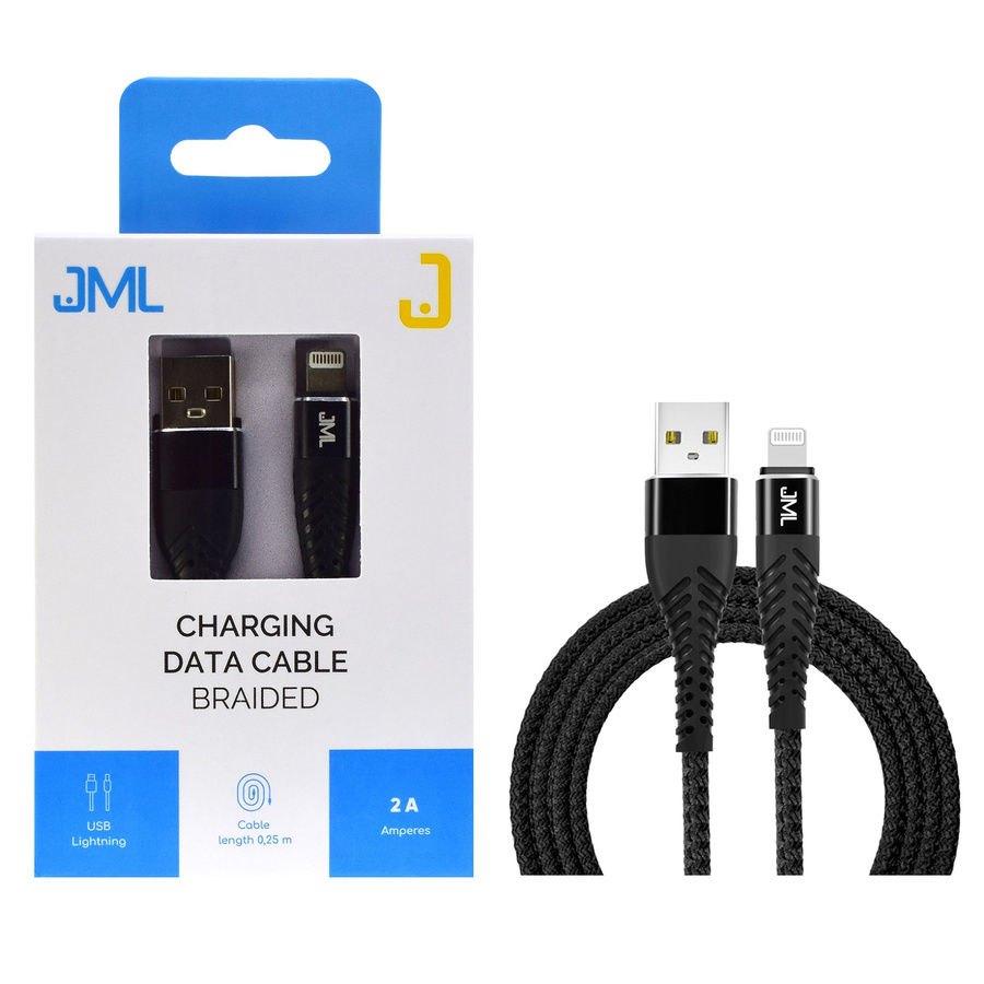 JML CD-111 Lightning 2A USB kaabel 1m Must