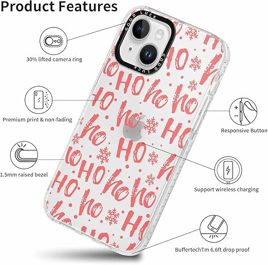 Pnakqil Christmas Ümbris iPhone 16 Pro Max Ho! ho! Roosa
