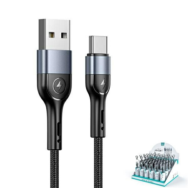 USAMS Punutud kaabel U55 2A USB-C1szt. for set U55 must/black 1m SJ449ZJ01 (US-SJ449)