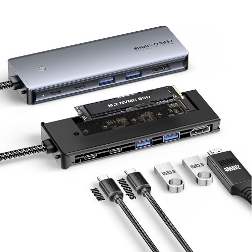 Adapter Essager "6 in 1" hall (In: Type-C)