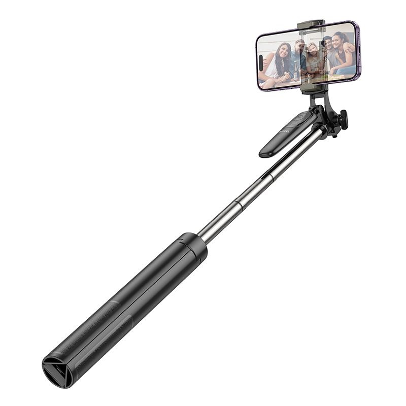 Selfie kepp-statiiv Hoco tripod juhtmevaba puldiga K19 must