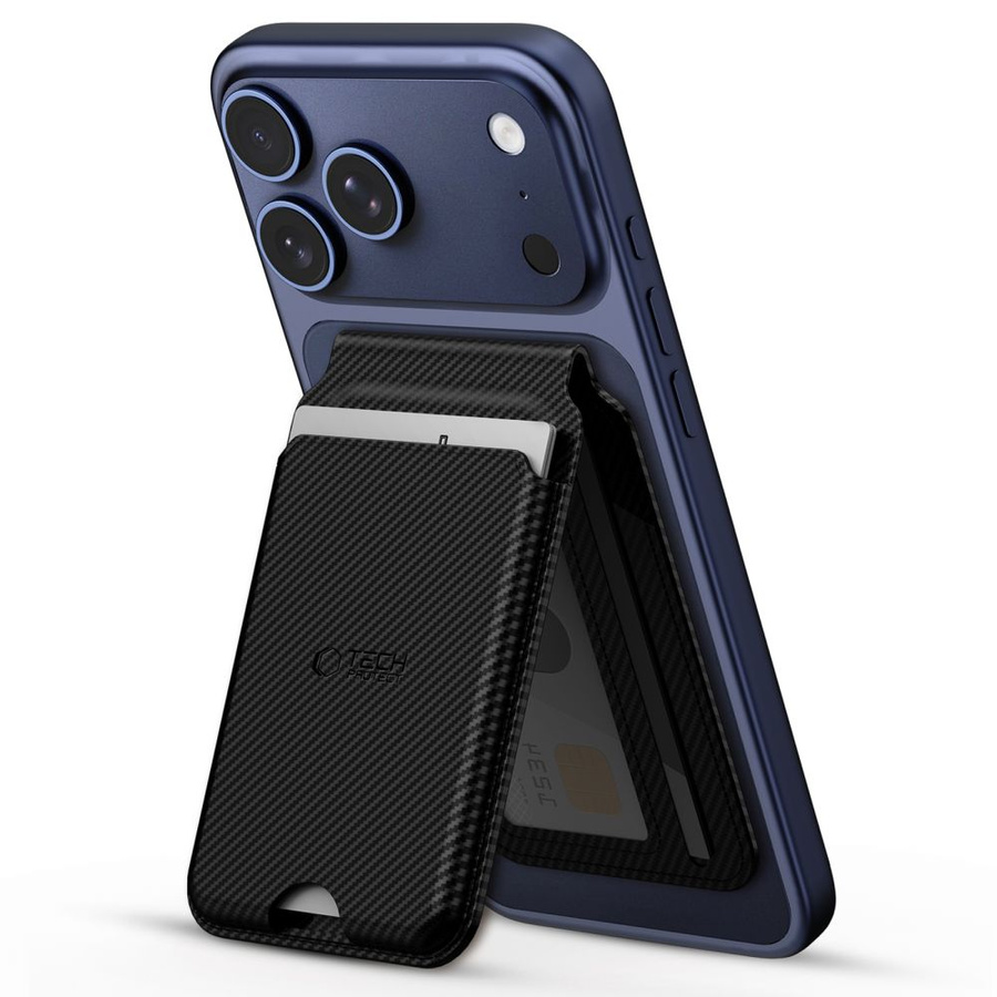 TECH-PROTECT MAGWALLET STAND MAGSAFE UNIVERSAL MAGNETILINE KAARDIHOIDJA CARBON