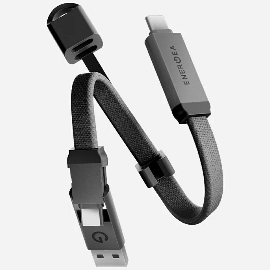 Kaabel Energea Sheath Key 2w1 USB-C kuni USB-C/USB-A 480Mbps 60W 15cm gunmetal