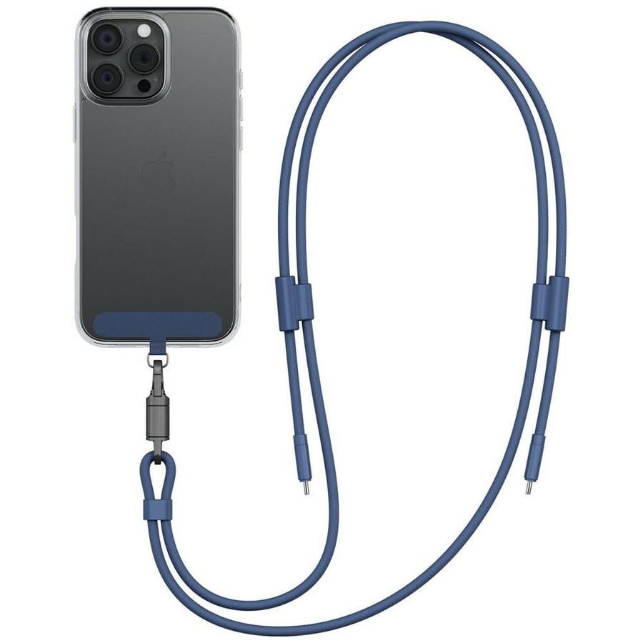 Kaabel ENERGEA Lasso Lanyard pael telefonile USB-C - USB-C 1.5m 240W sinine
