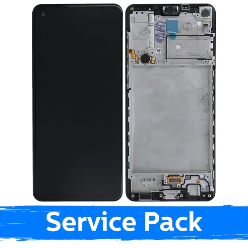 LCD Ekraan Ühildub Samsung A217 A21s Must Koos Frame (Service Pack)