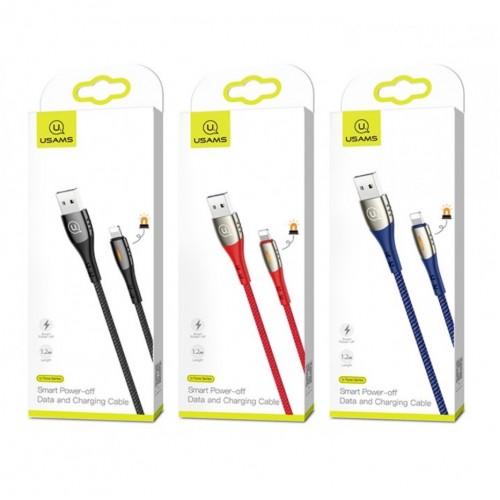 USB Kaabel USAMS "SJ303" Punane "Lightning" 120cm (LED indicator)