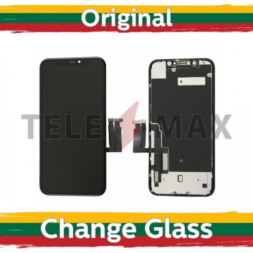 LCD Ekraan Ühildub iPhone XR Must (LG Version + Metal plate) (Telemax Renewed)