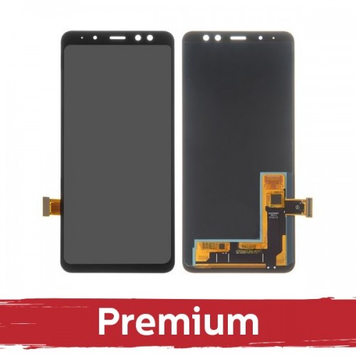 LCD Ekraan Ühildub Samsung A530 A8 2018 Must OEM