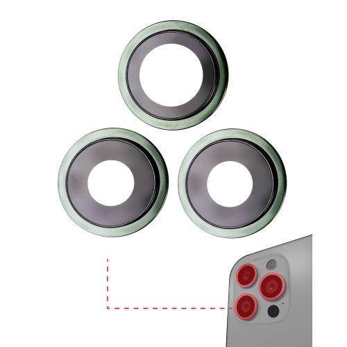 Rear Camera Lens Ühildub Apple iPhone 11 Pro / Pro Max Rear Camera Lens Original 3in1 (Koos Roheline Frame)