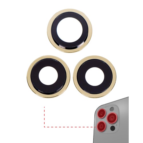 Rear Camera Lens Ühildub Apple iPhone 11 Pro / Pro Max Rear Camera Lens Original 3in1 (Koos Kuldne Frame)